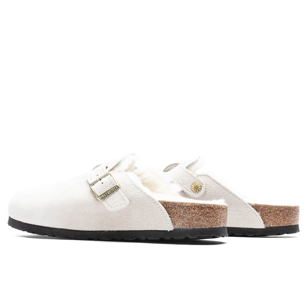 WOMEN'S NARROW BOSTON SHEARLING SUEDE - ANTIQUE WHITE - 3