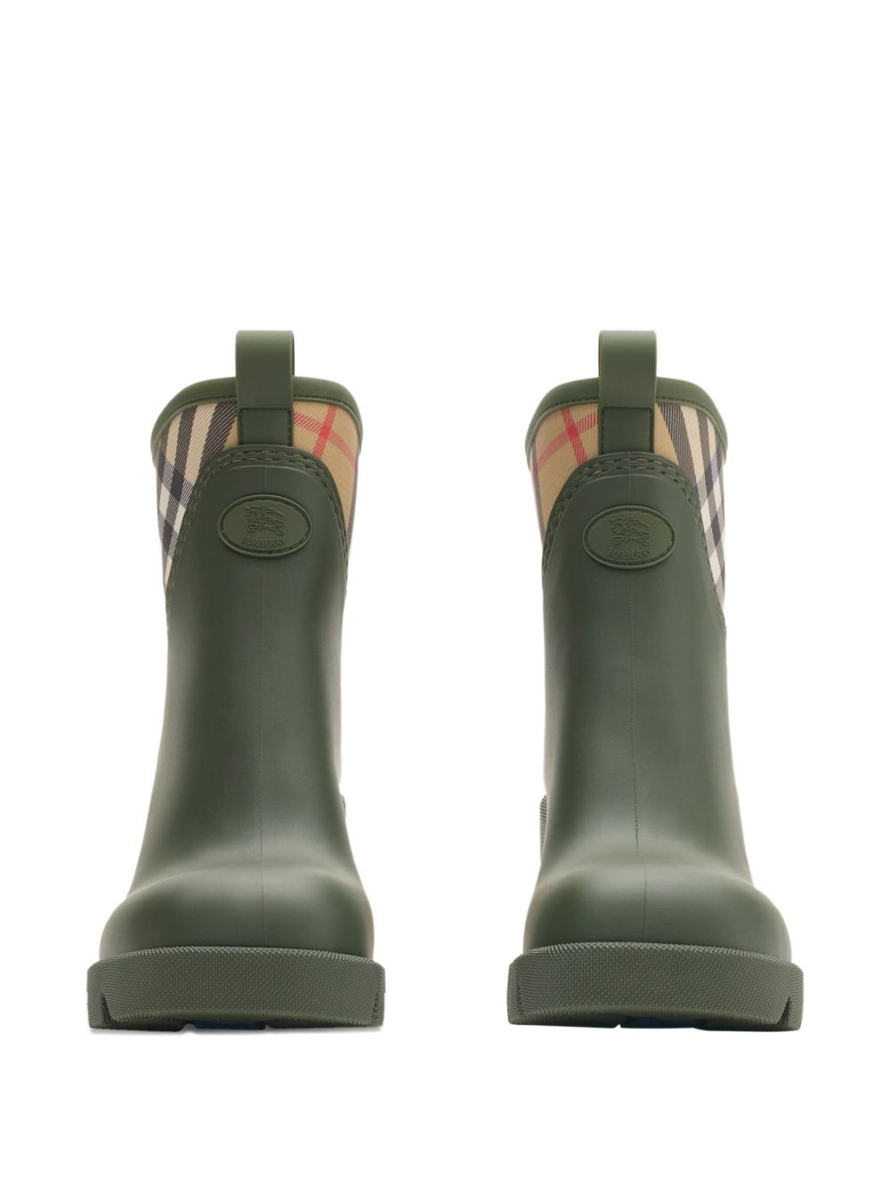 checked heeled rain boots - 2
