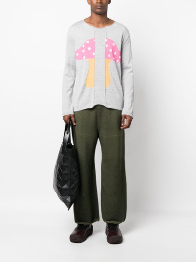 Comme des Garçons SHIRT melange-effect mushroom-print jumper outlook