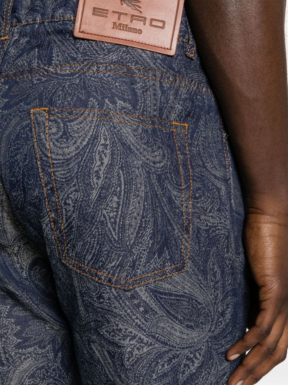 paisley-jacquard straight-leg trousers - 5