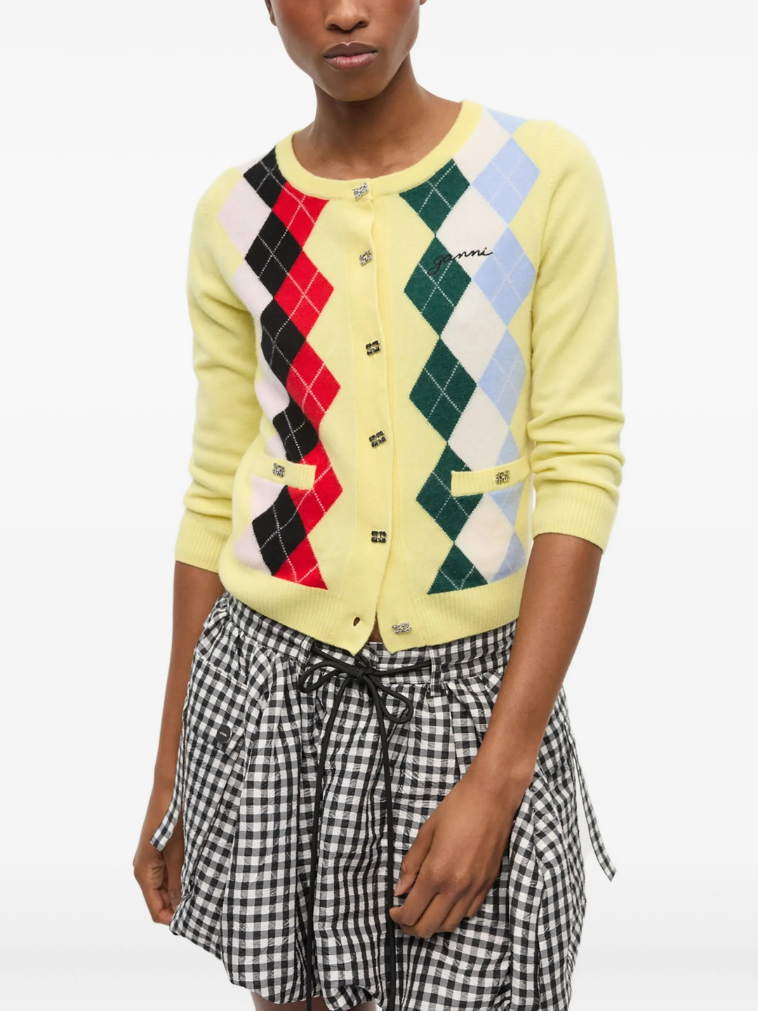 Cashmere Wool Mix Cardigan - 3