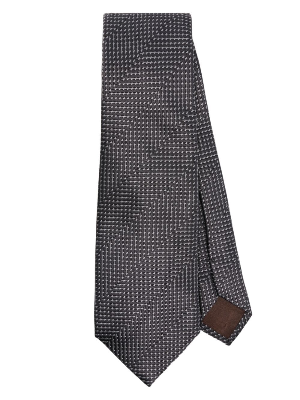 patterned-jacquard tie - 1