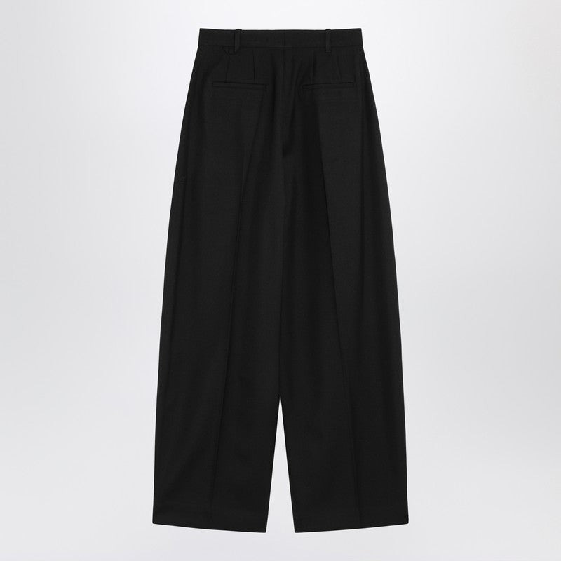 Jacquemus Black Wide Pleated Trousers Women - 2