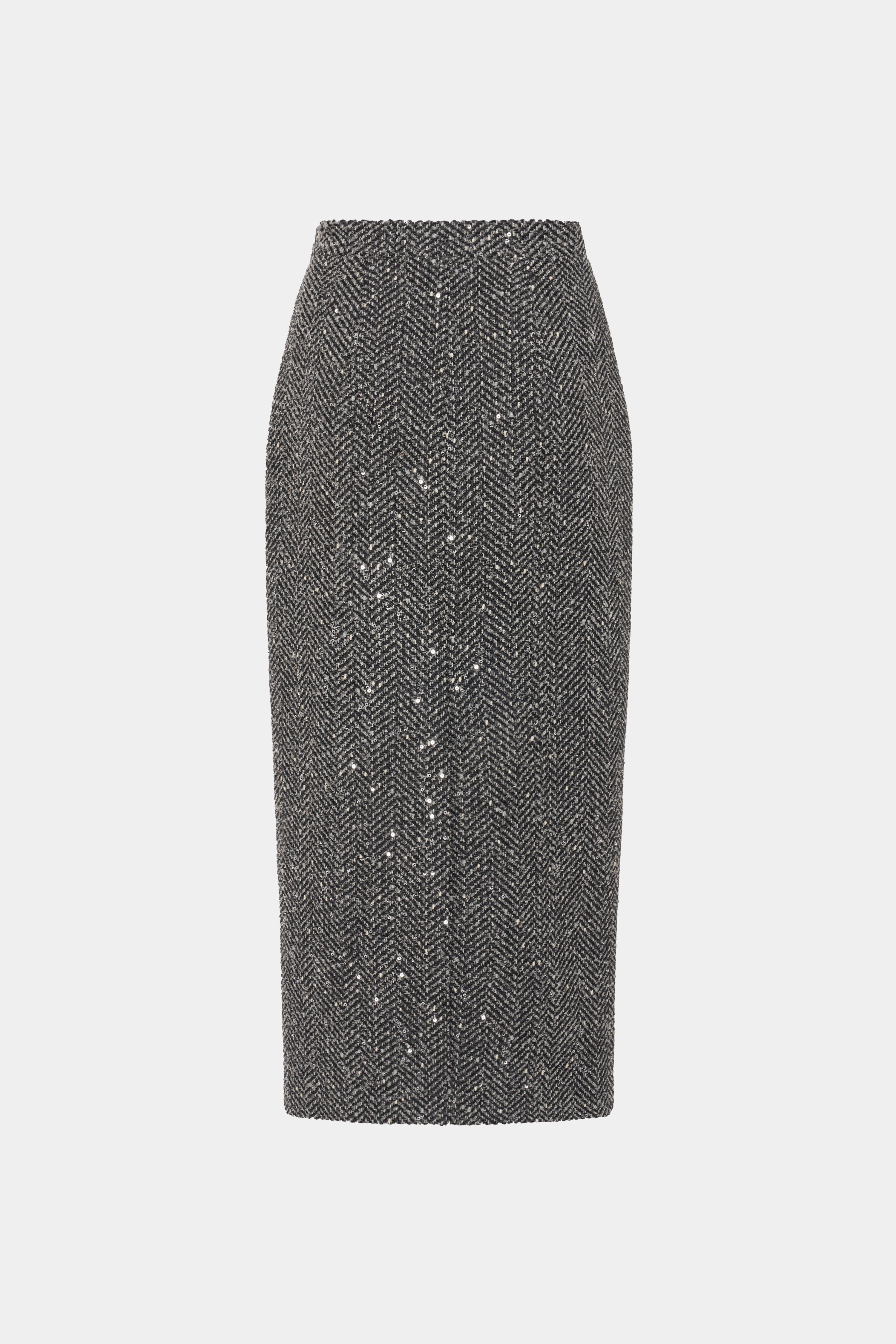 SEQUIN TWEED MIDI SKIRT - 2