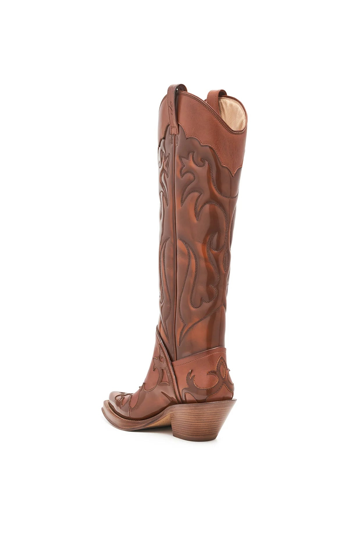 Capitana Cowboy Boot in Cognac Leather - 3