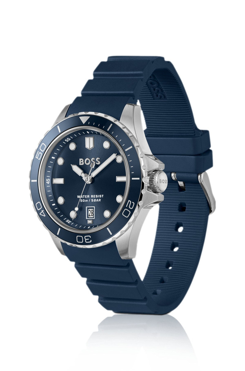BOSS TROPER BLUE-DIAL WATCH WITH SILICONE STRAP outlook