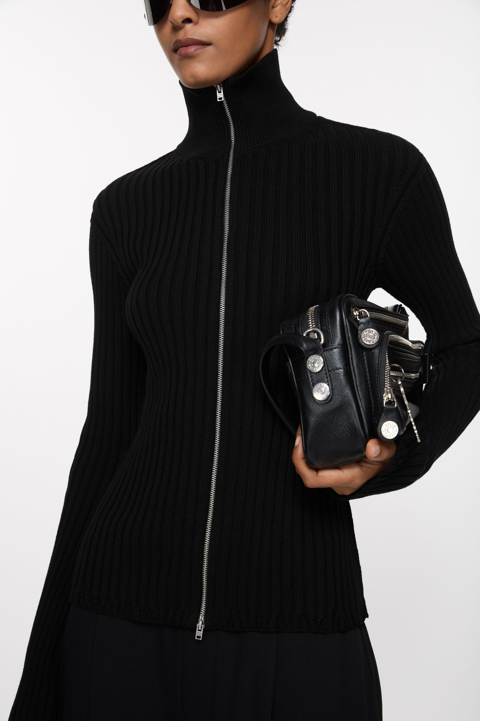 Zip up cardigan - Black - 4