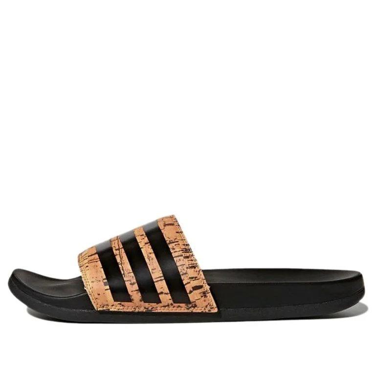 adidas Adilette Cloudfoam 플러스 코르크 슬리퍼 '블랙 오렌지' CG3413 - 1