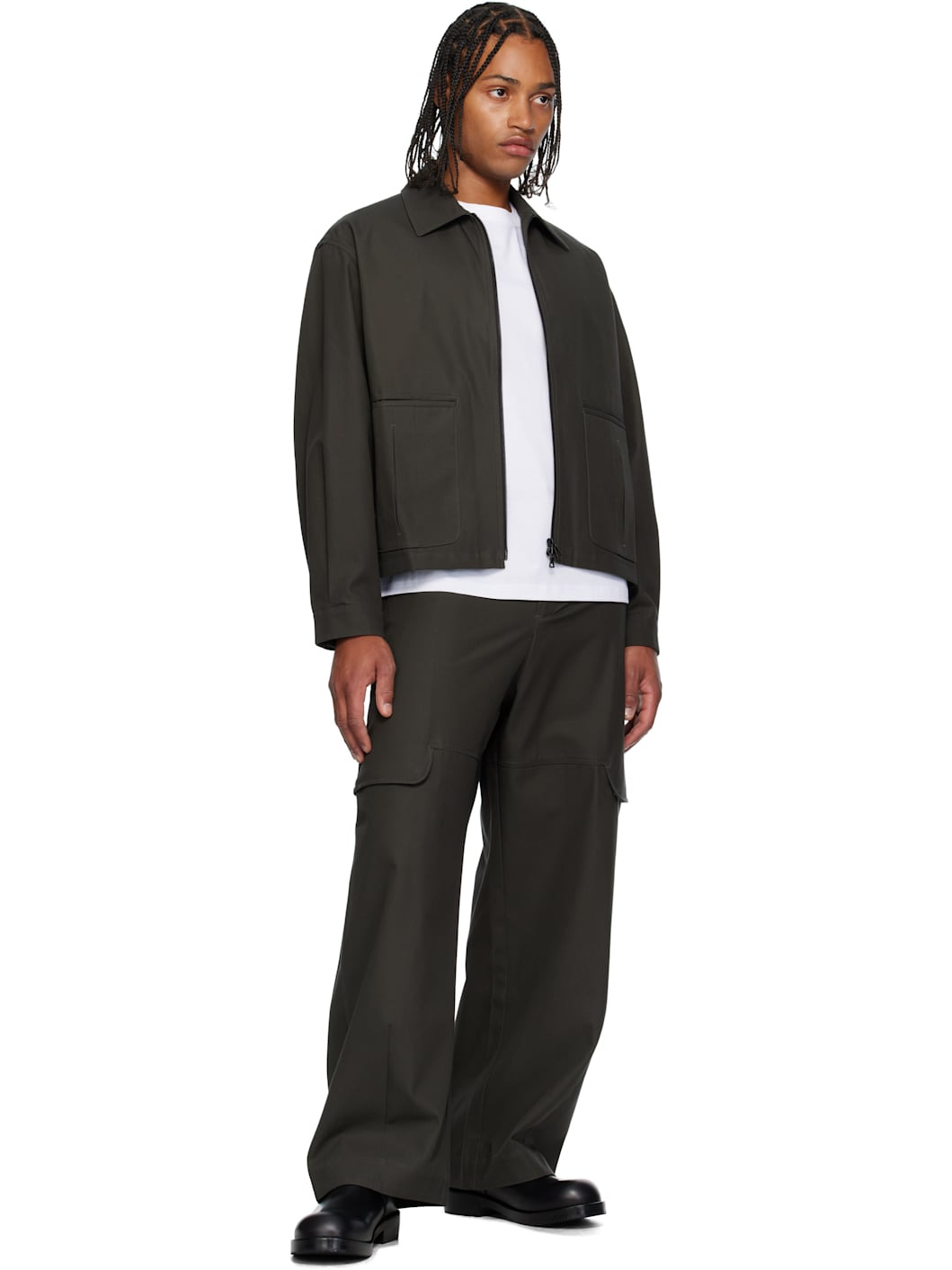 Gray Index Cotton Twill Jacket - 4