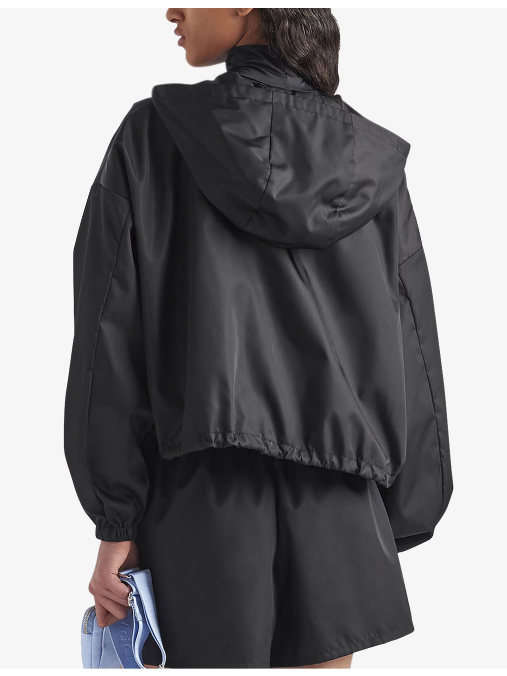Re-Nylon brand-plaque recycled-nylon hooded jacket - 4