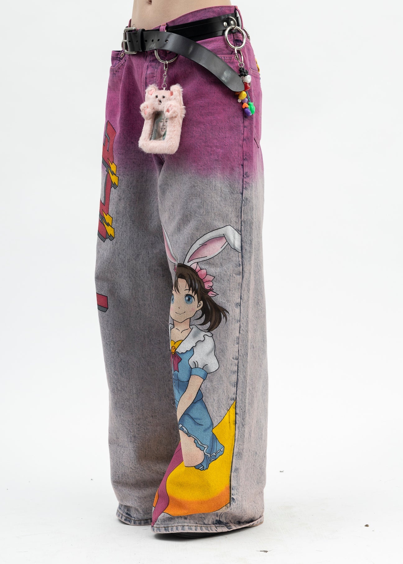 ANIME PRINT Denim Jeans /Rabbit - 3