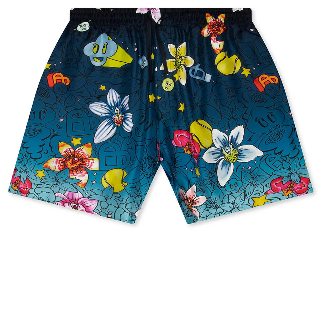 COLLAGE D’ICONES GRAPHIQUES SILK SHORTS - MULTICOLOUR - 1