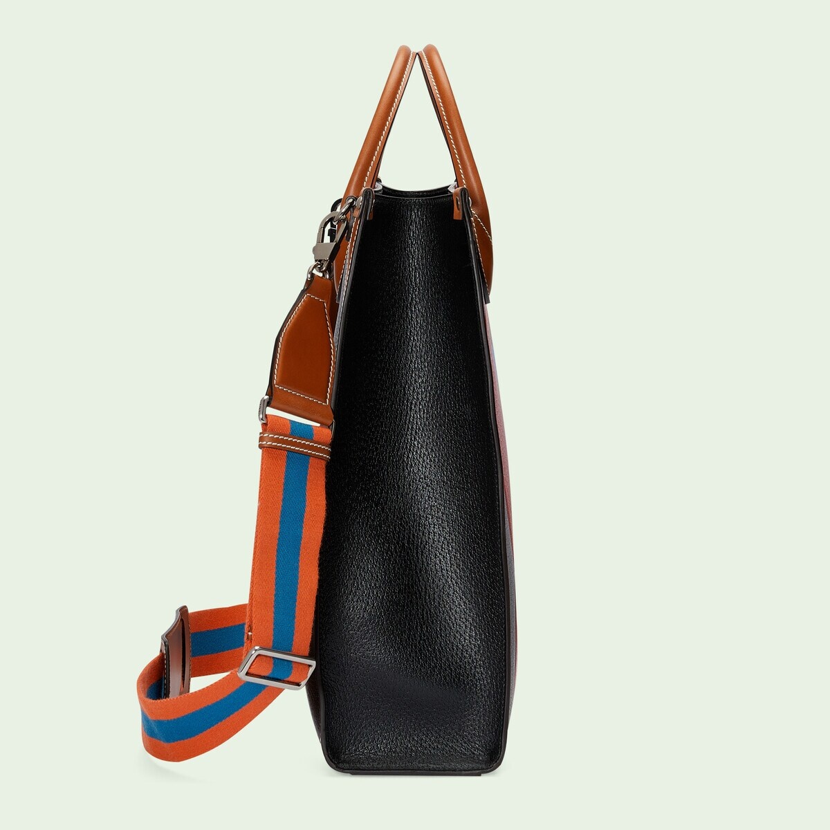 Zig-zag medium tote bag with Web - 6