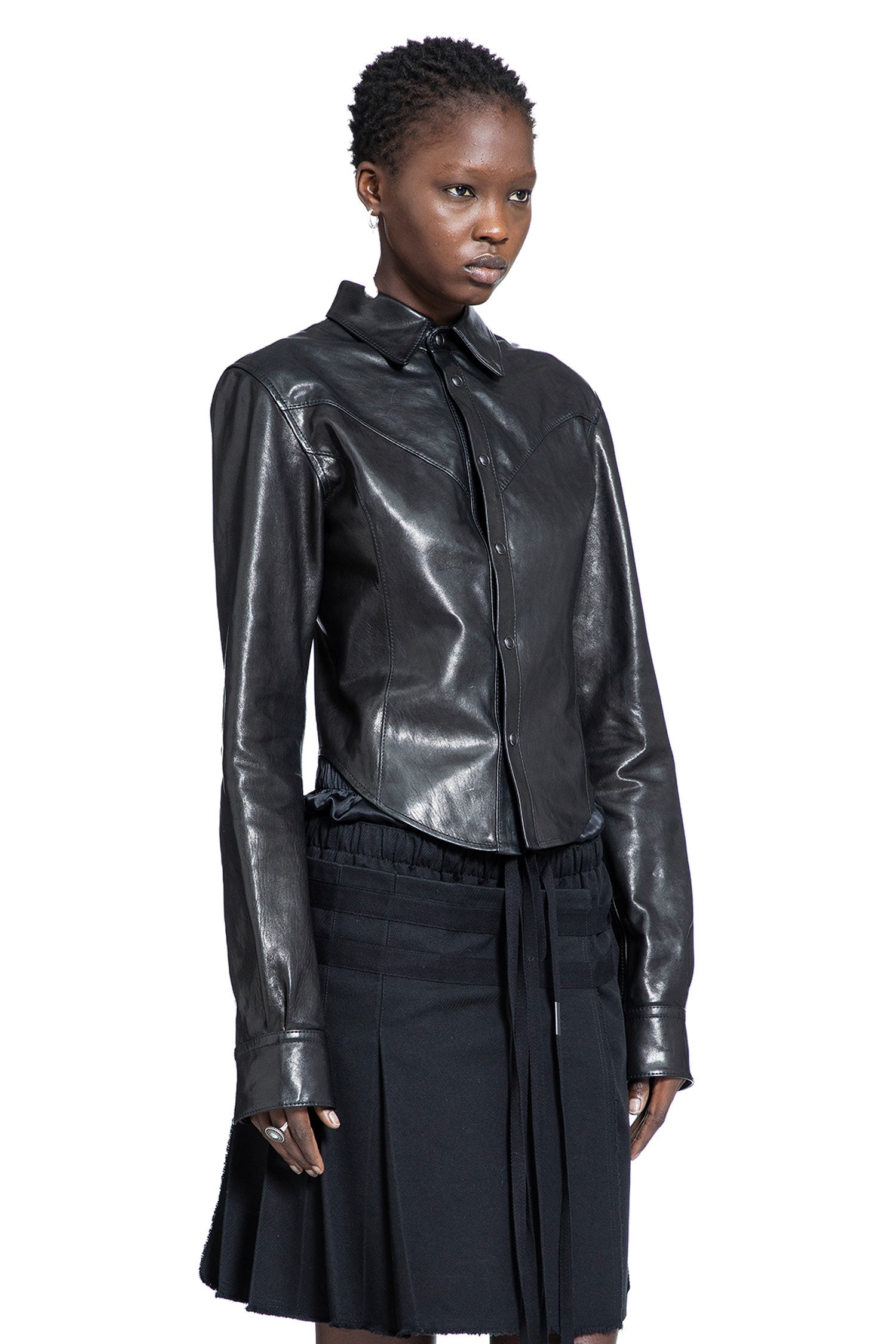 Drika Western Shirt In Leather - 2