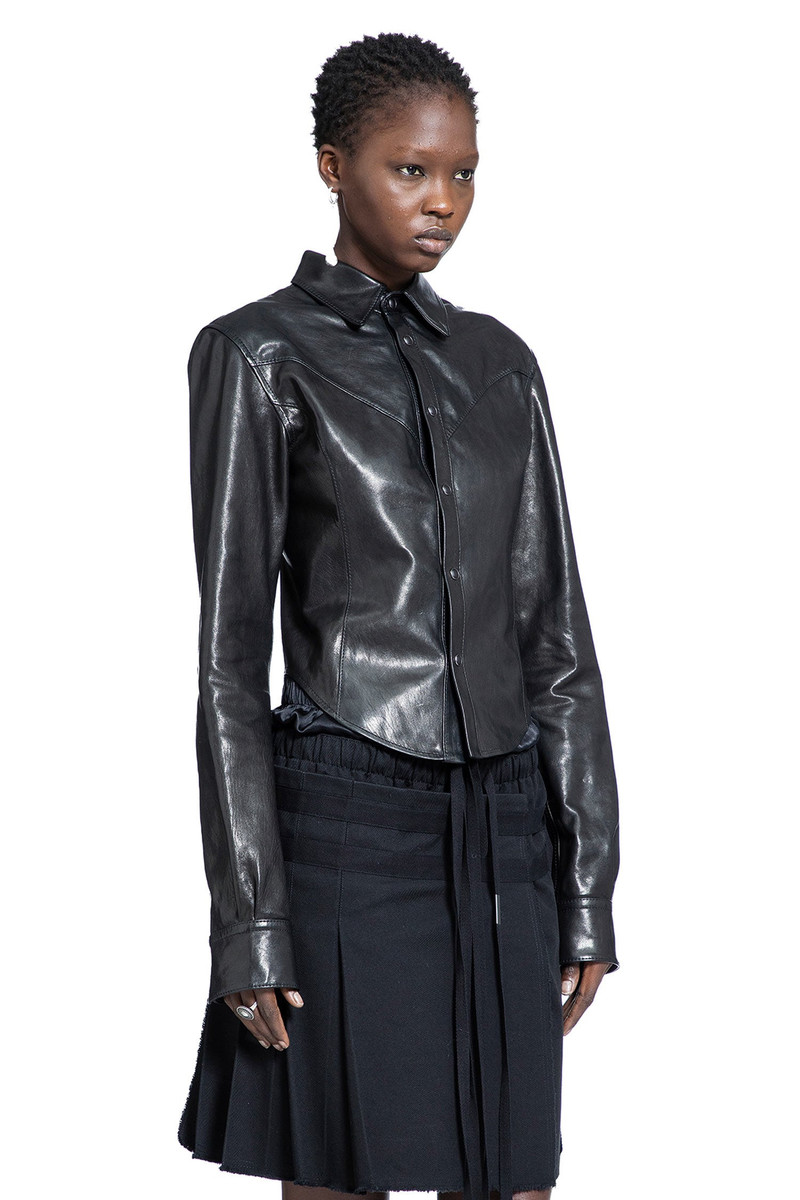 Ann Demeulemeester Drika Western Shirt In Leather outlook