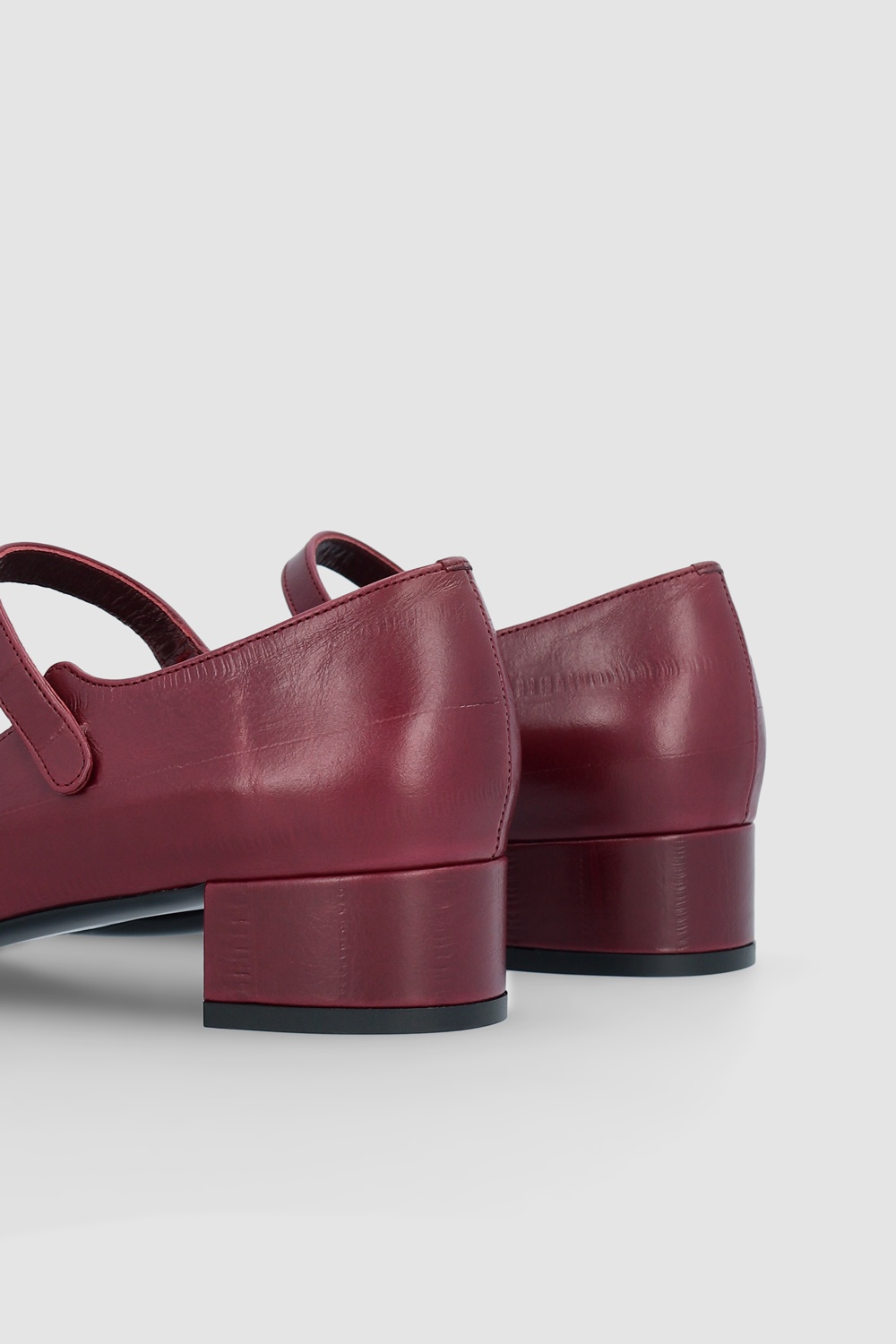 GINNY SOUR CHERRY EEL EMBOSSED LEATHER MARY JANE PUMP - 4