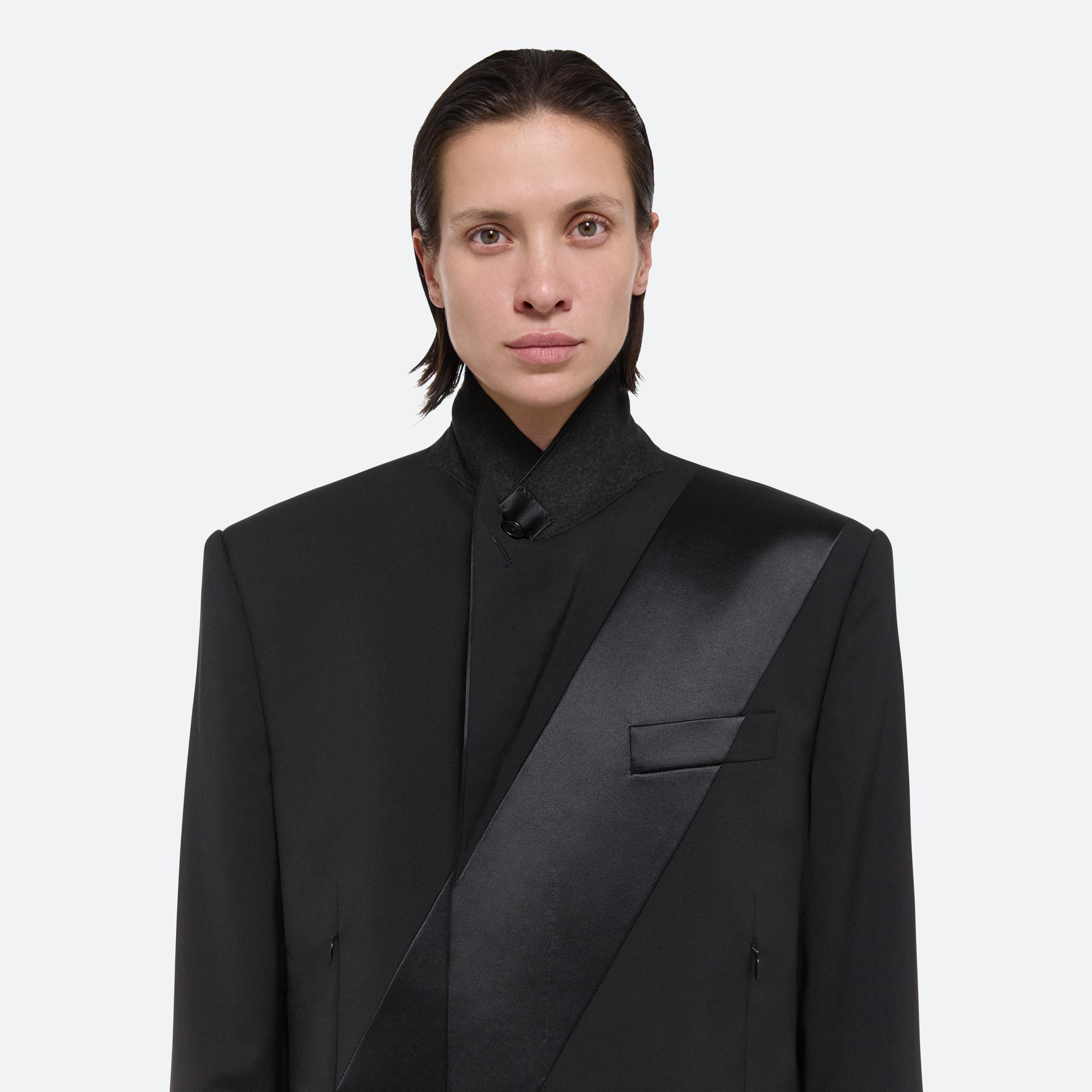 VIRGIN WOOL TUXEDO CAR COAT - 11