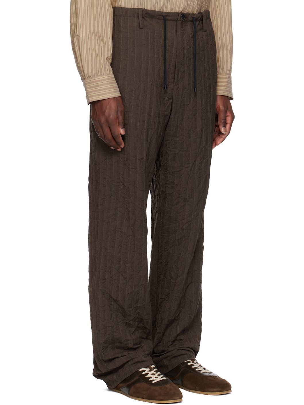 Brown Drawstring Trousers - 2