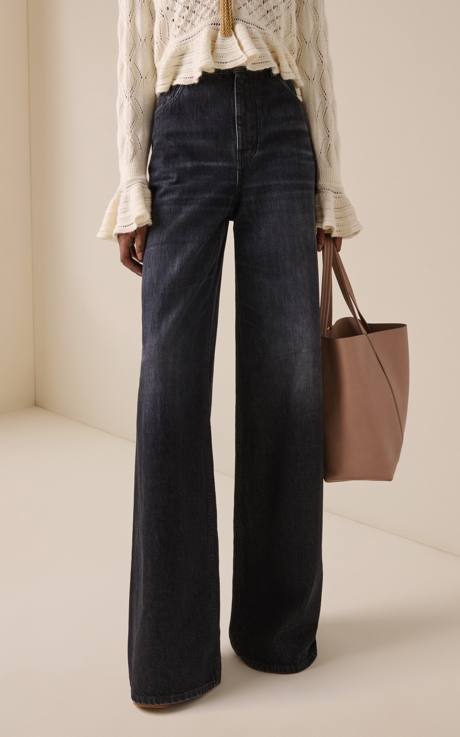 Rigid High-Rise Wide-Leg Jeans black - 3