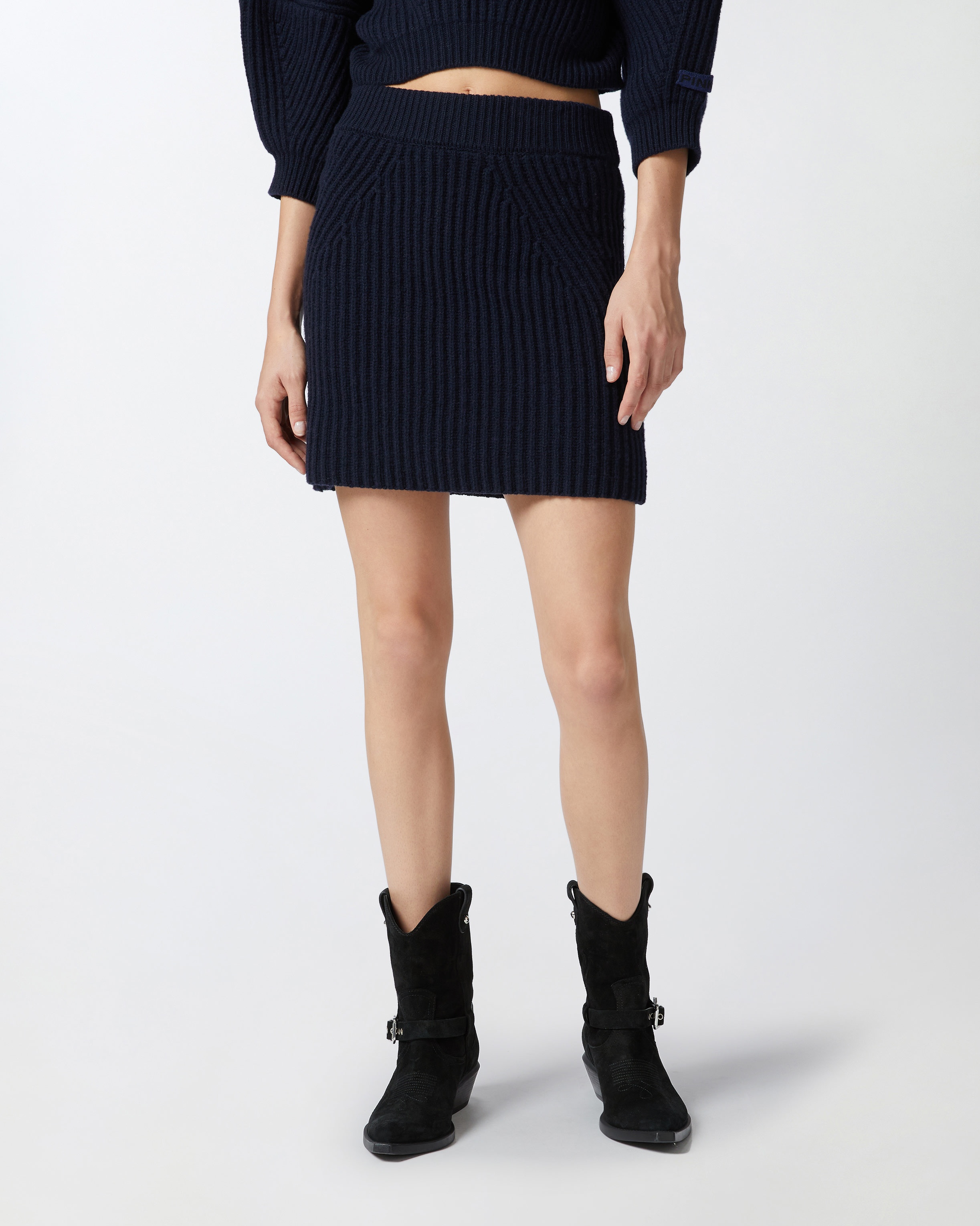RIBBED WOOL AND CASHMERE MINI SKIRT - 3