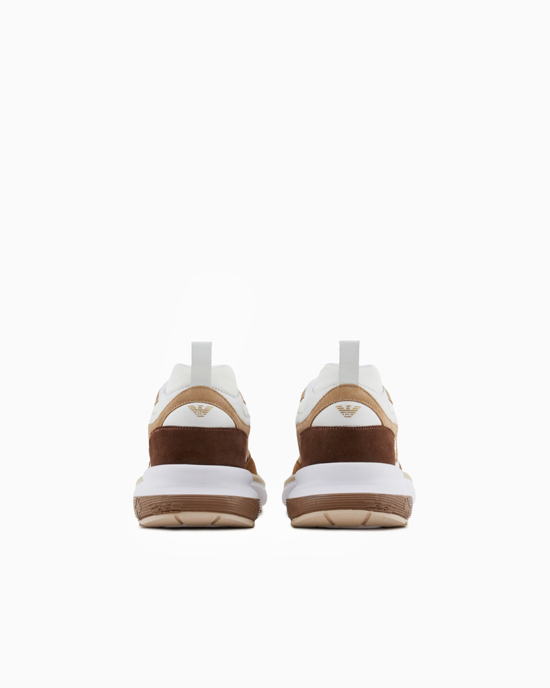 EMPORIO ARMANI MESH SNEAKERS WITH LAMINATED DETAILS AND SIGNATURE LOGO outlook