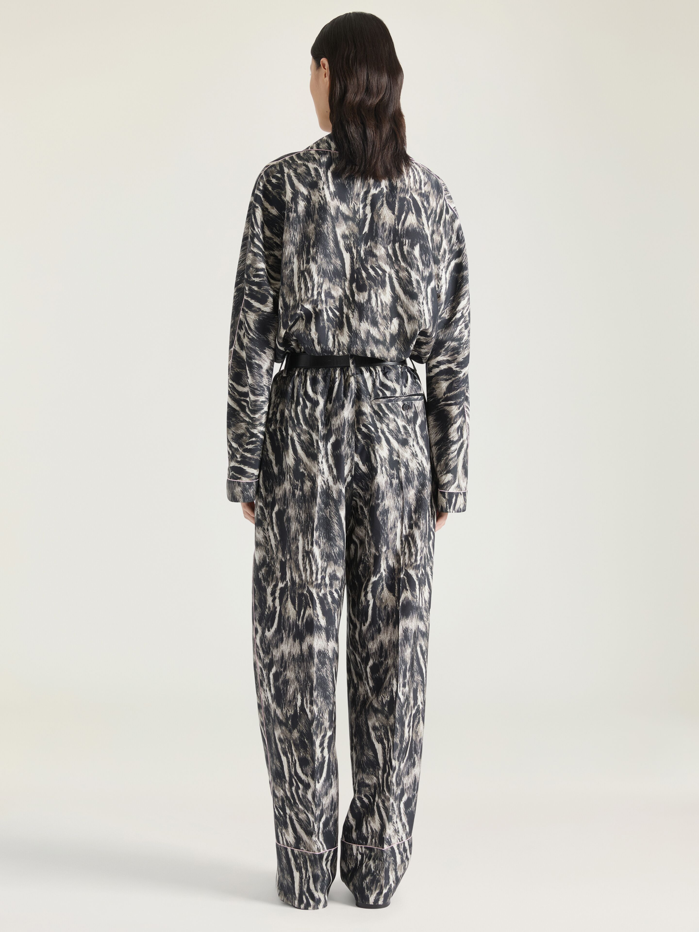 PYJAMA SHIRT IN SILK WITH ANIMAL PRINT - 3