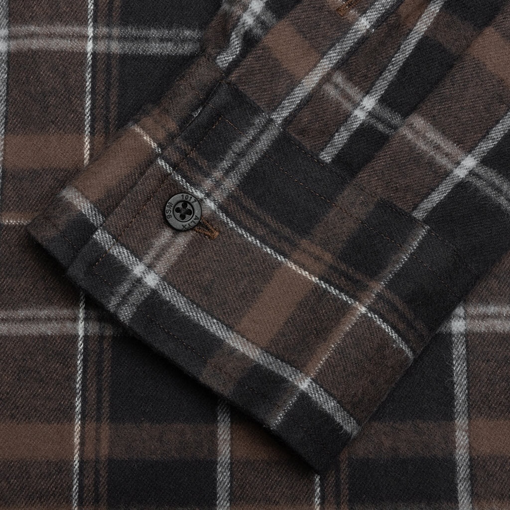 PLAID LOGO SHIRT - BROWN/BLACK - 5