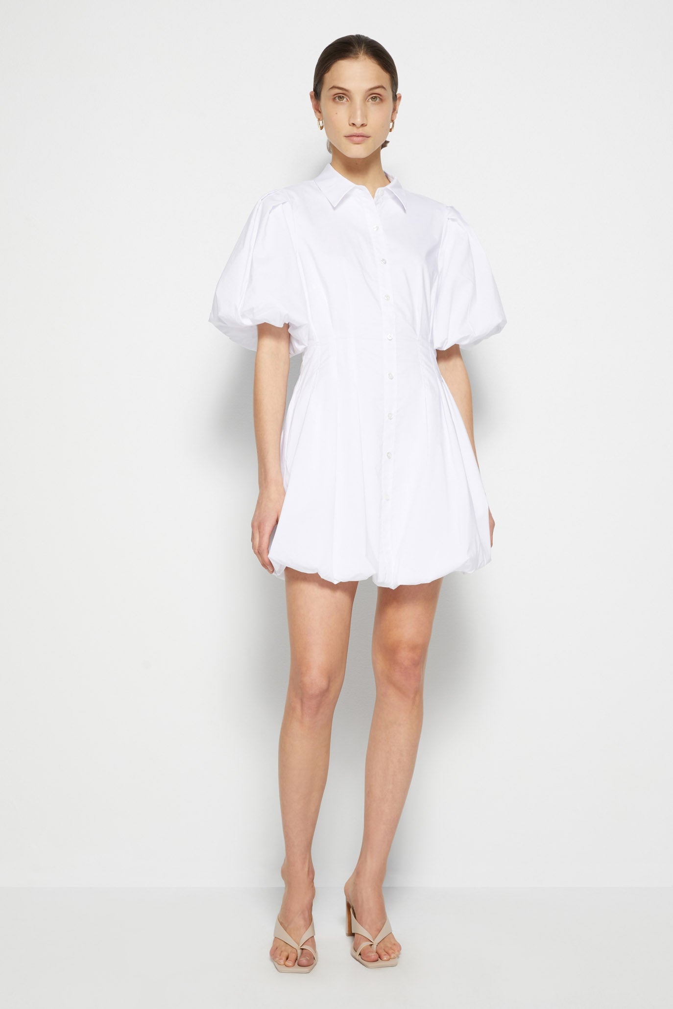 Cleo puffball mini shirtdress - 1