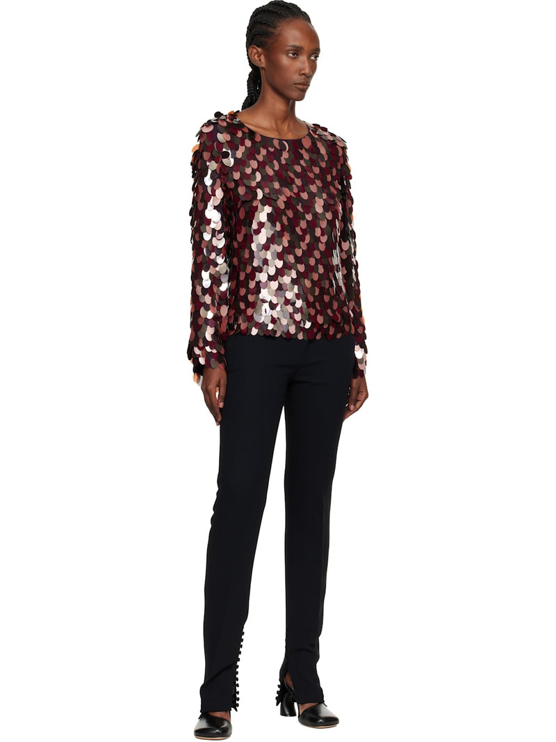 Dries Van Noten Burgundy Sequin Blouse outlook