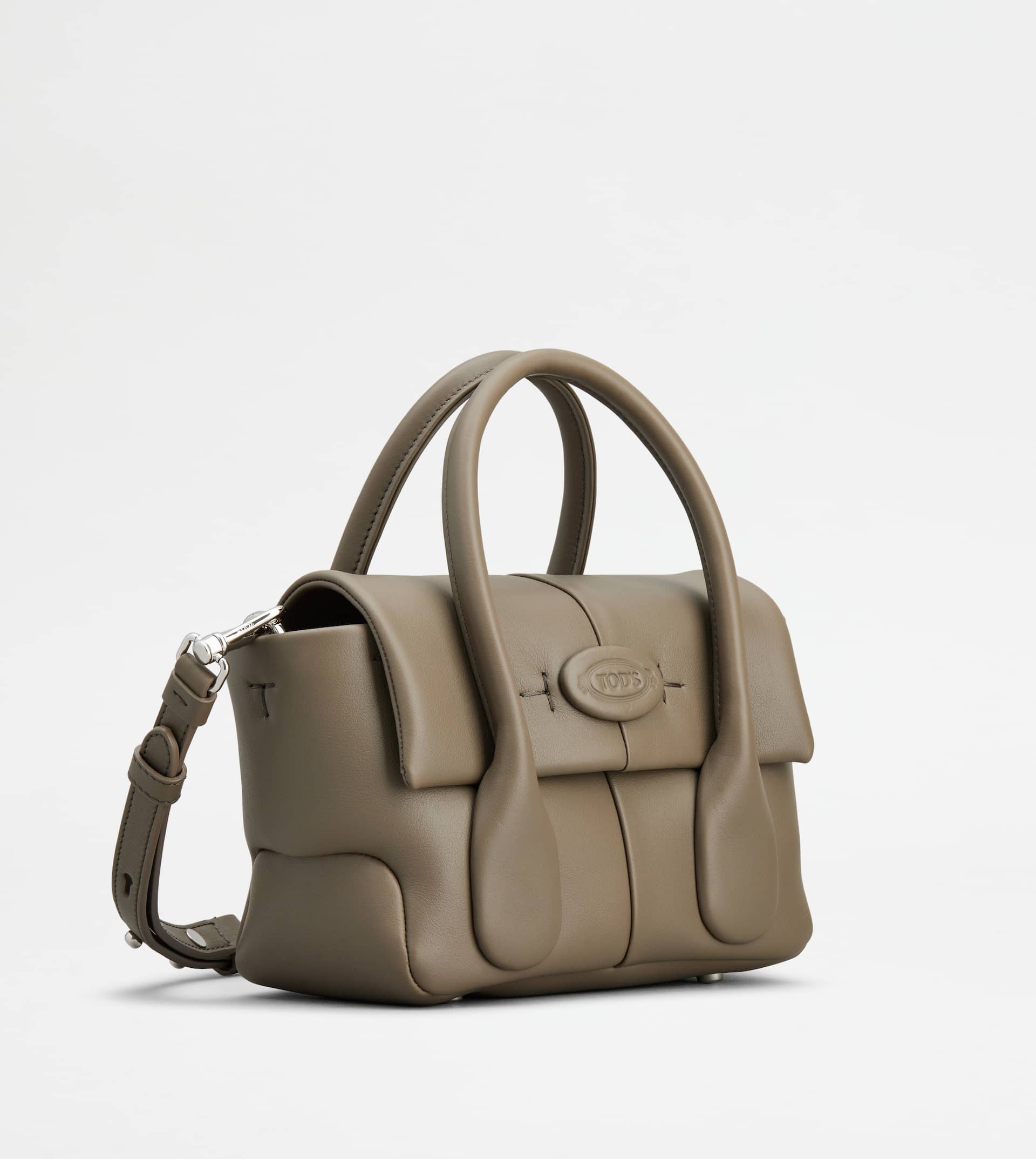 TOD'S DI BAG REVERSE IN LEATHER MINI - GREY - 3
