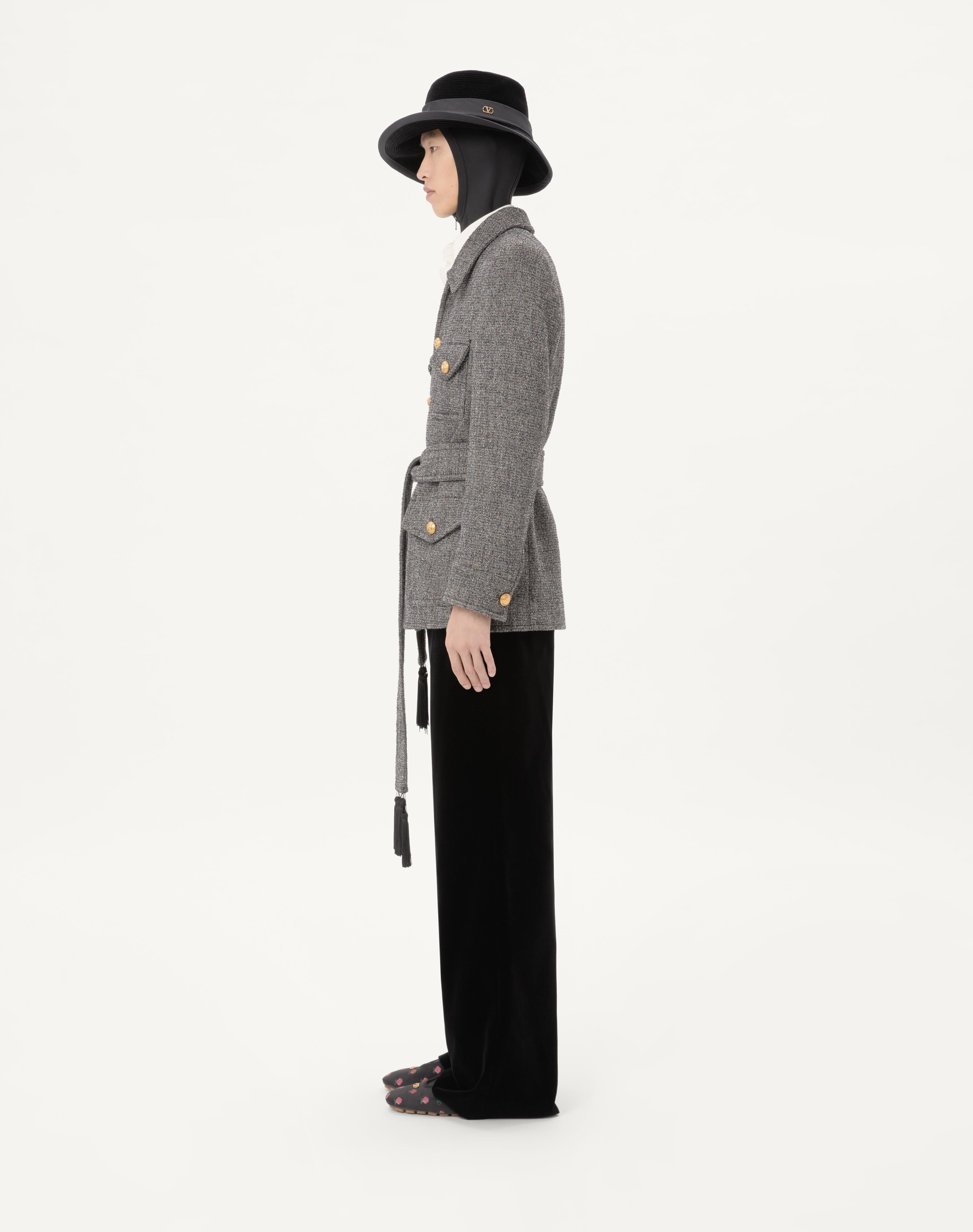 VALENTINO BOUTONNÉ WOOL SAFARI JACKET WITH BELT - 6