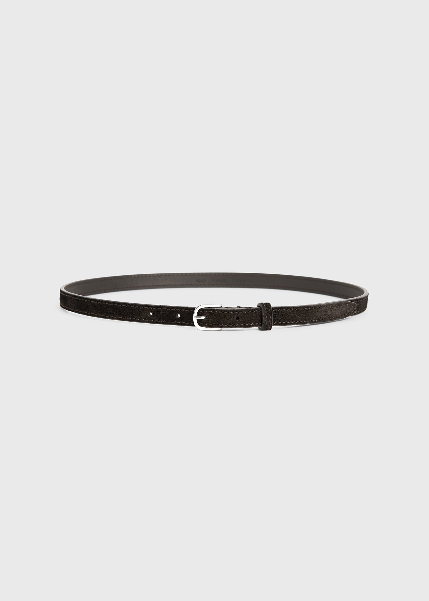 Thin trouser leather belt espresso - 4