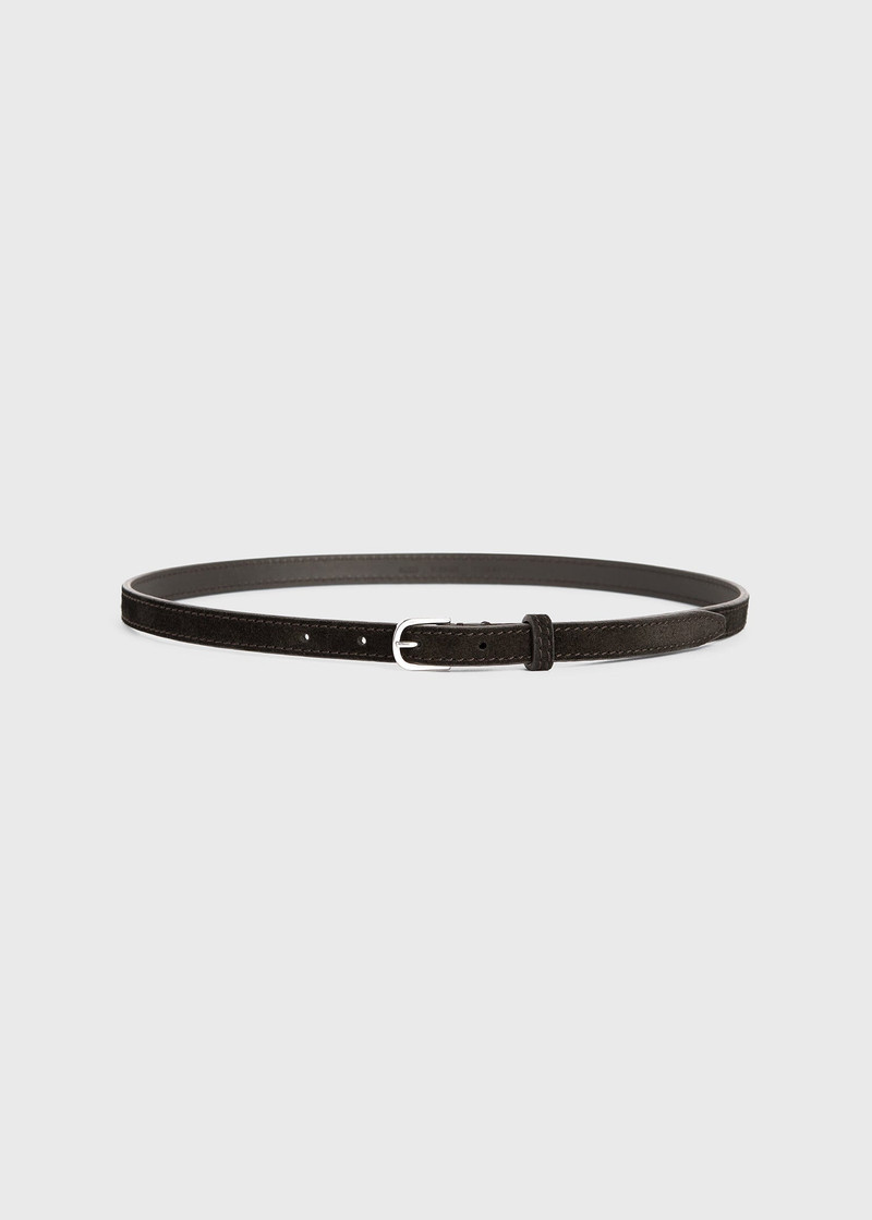 Thin suede belt espresso 4