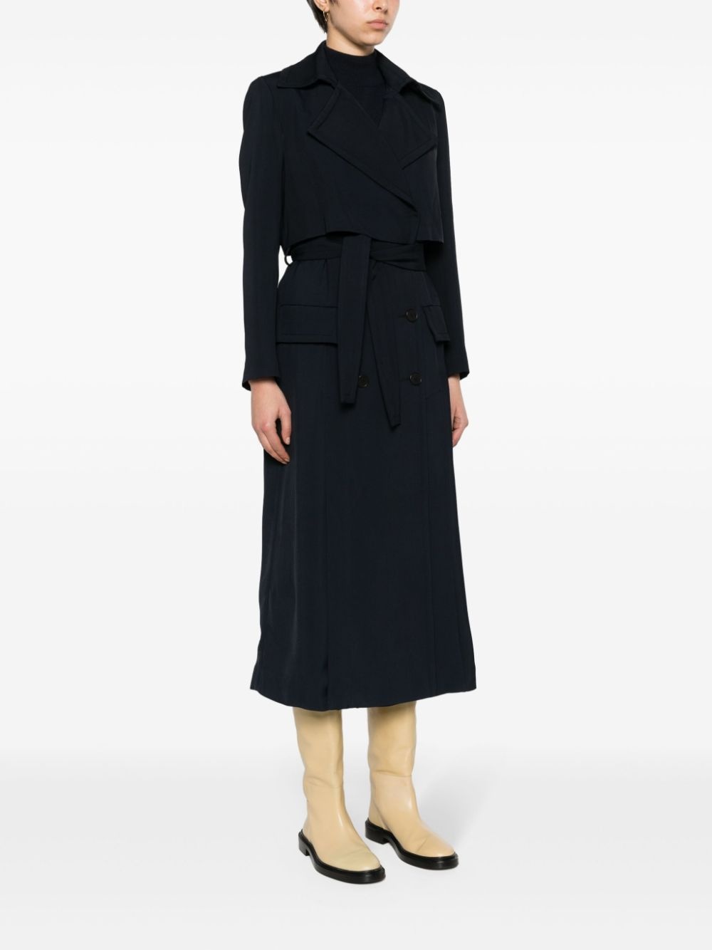 Sandro multiple-slits belted trench coat | REVERSIBLE