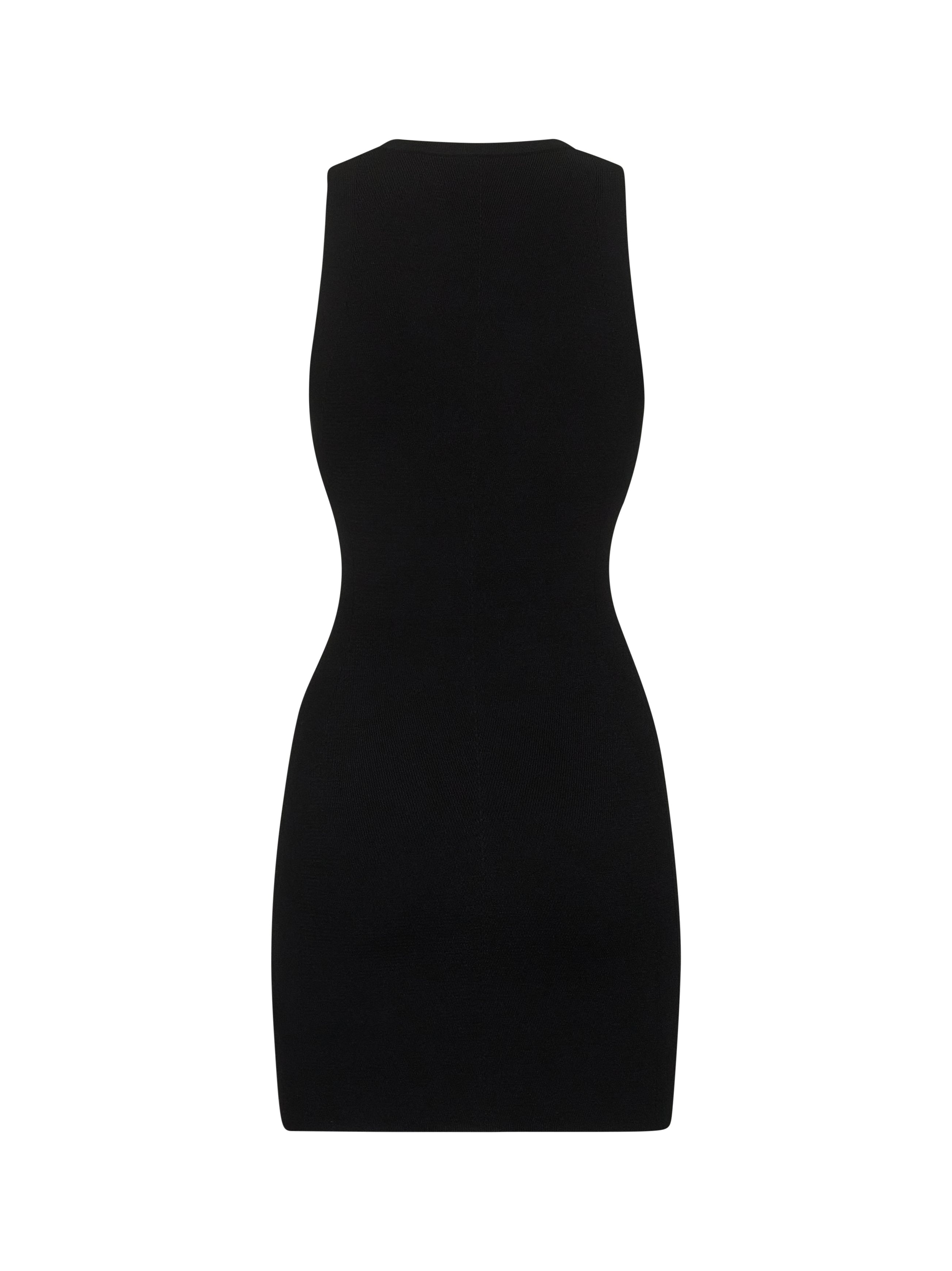 Black ribbed stretch jersey M-Caddix mini dress - 2