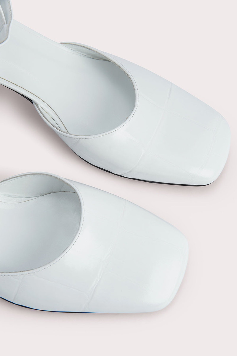 Judy White Maxi Croco Embossed Leather 3