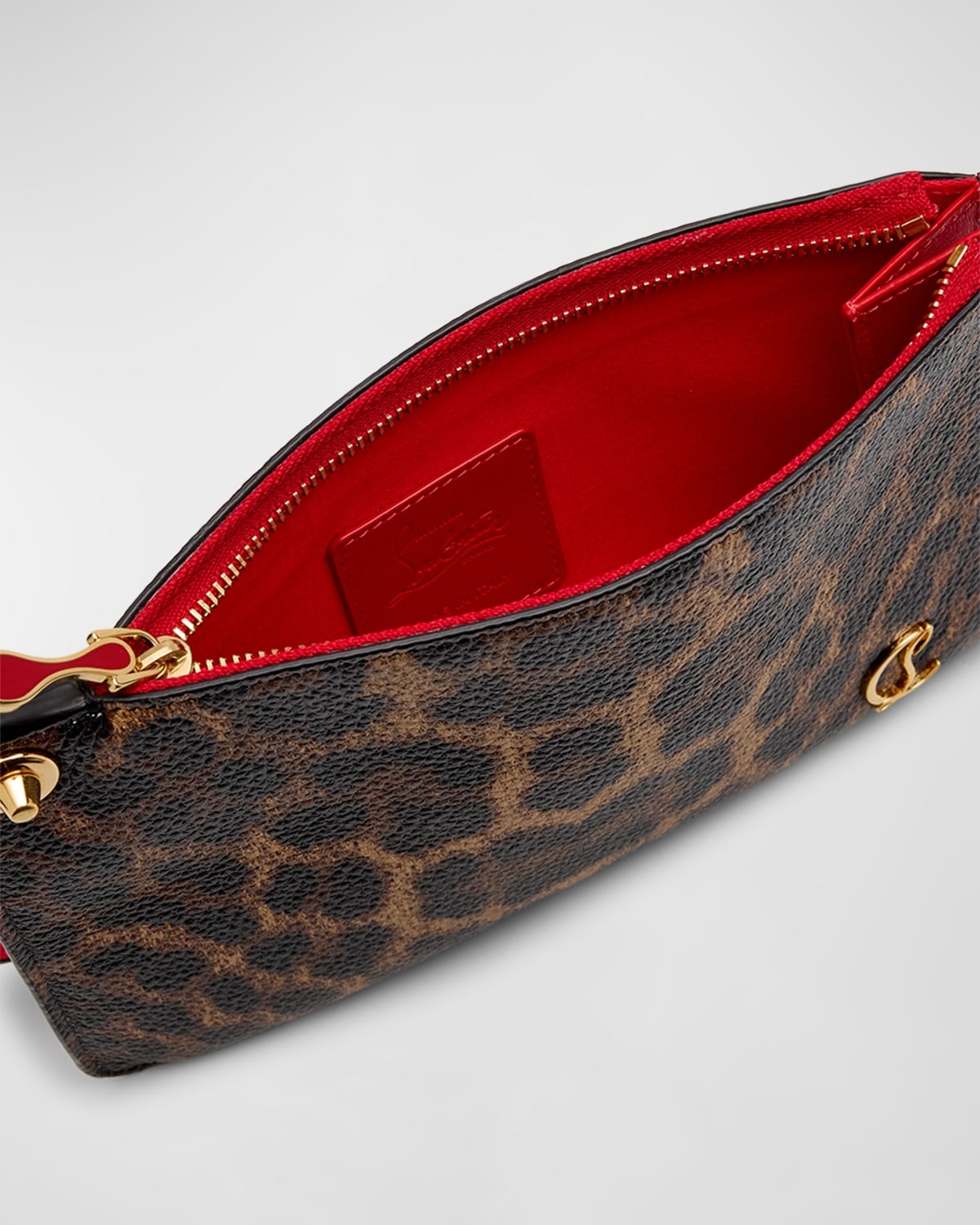 Leopard-Print Leather Pouch Bag - 3