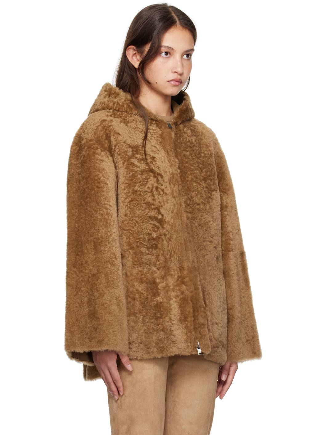 Beige Cosser Reversible Shearling Coat - 2