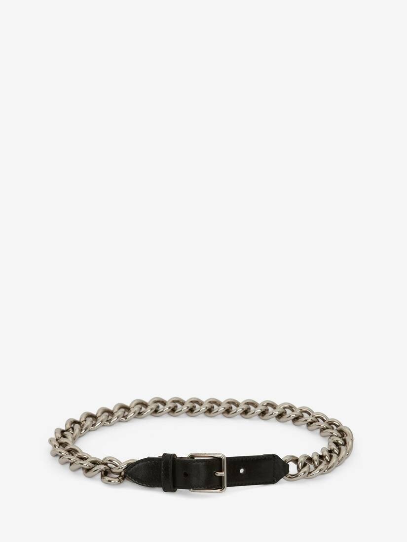 Single Belt With Chain in Black - 1
