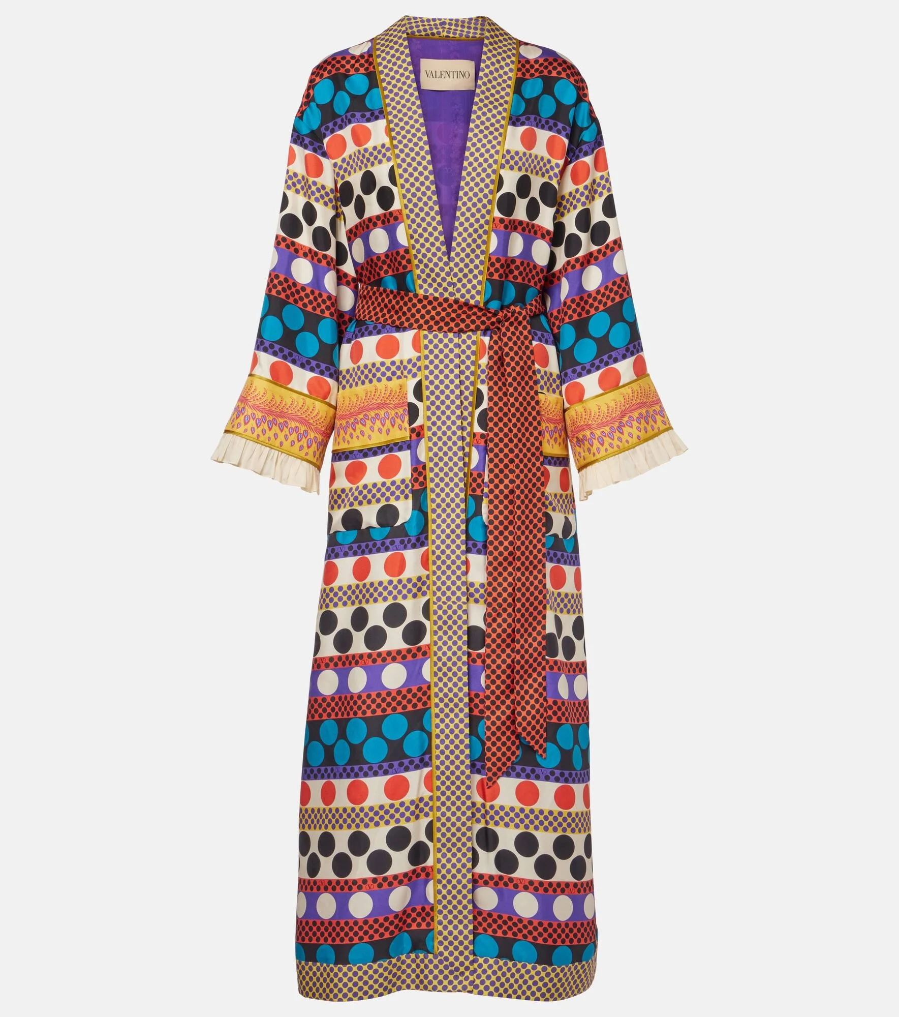 Polka-dot silk beach cover-up - 1