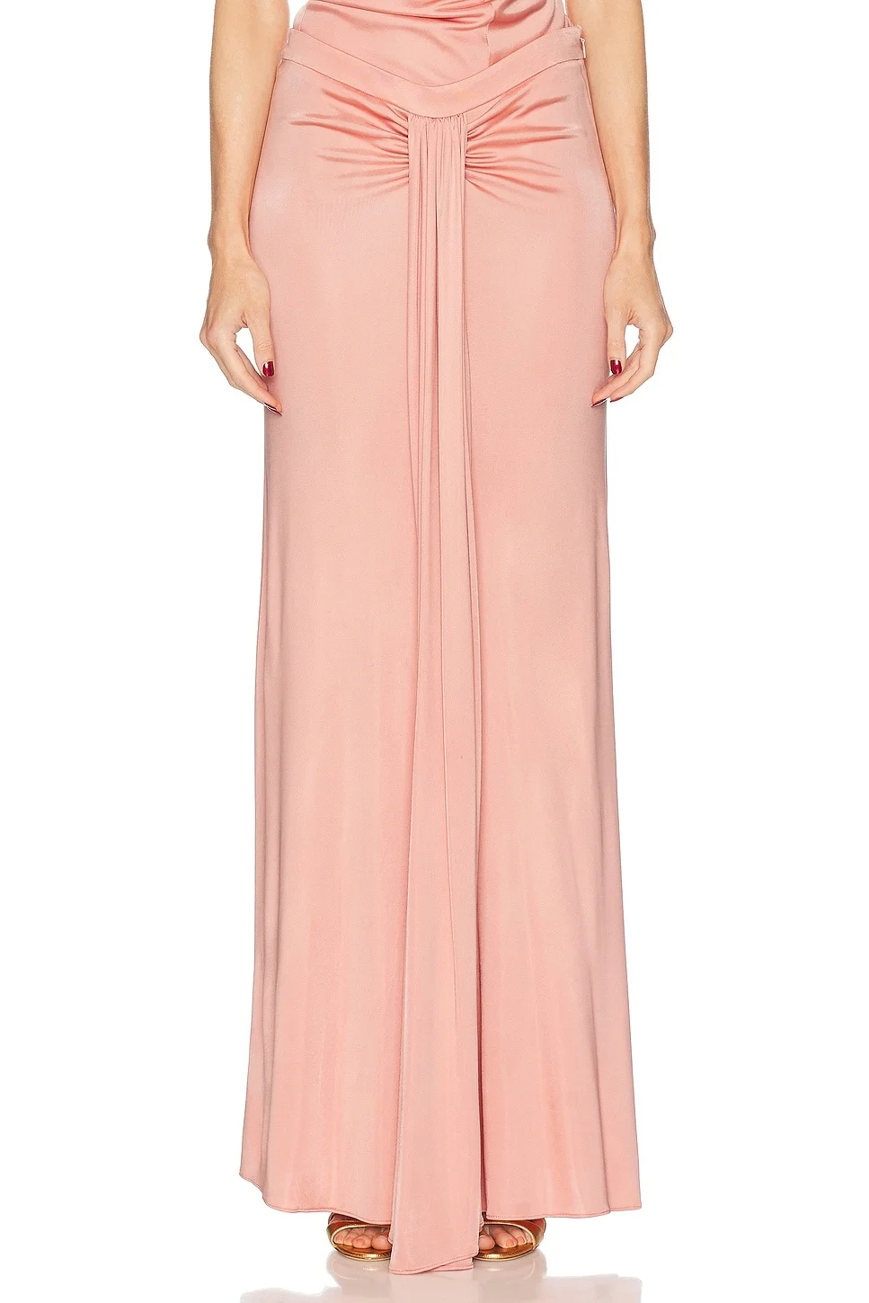 Textured Lustrous Long Skirt - 1