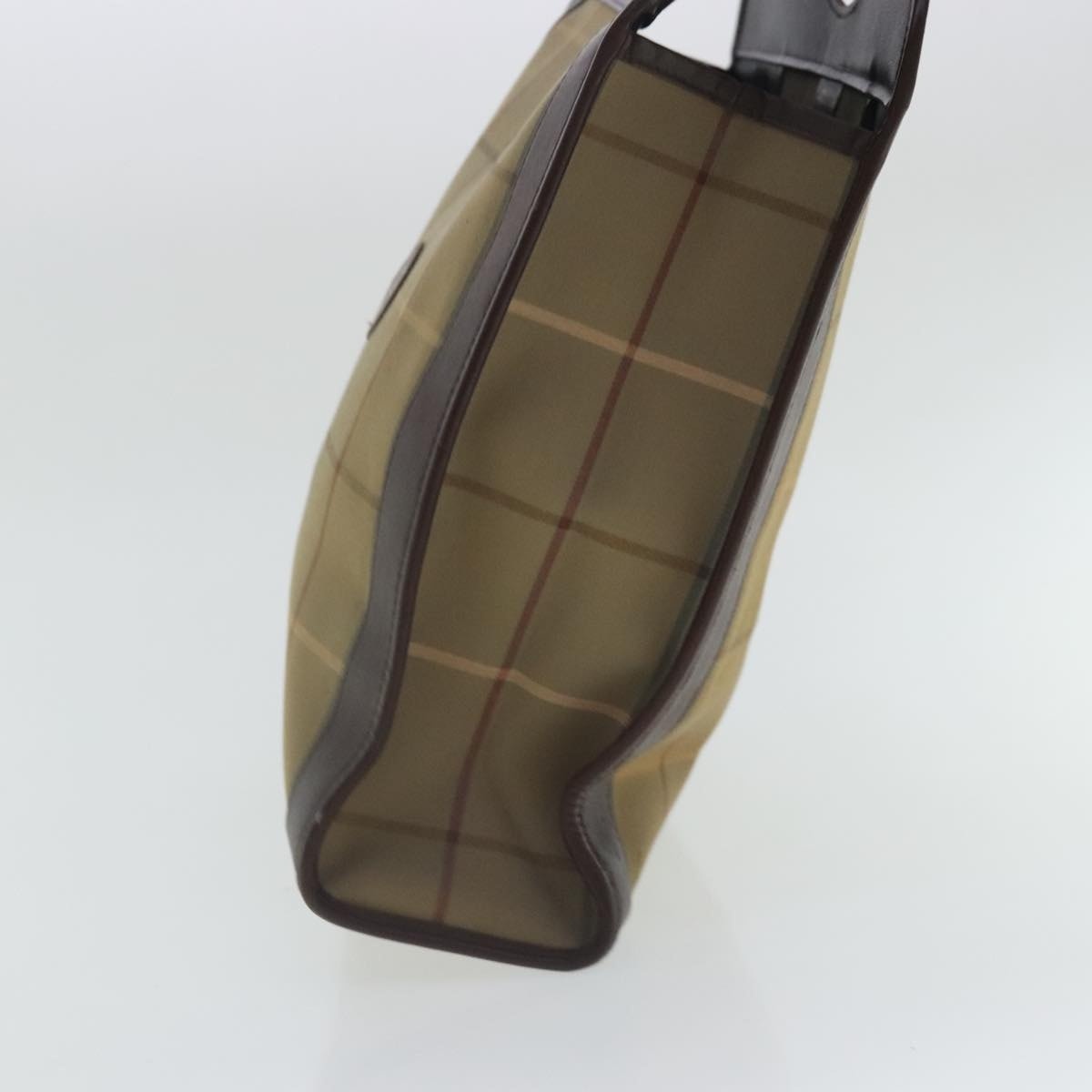 Burberry Nova Check Hand Bag Canvas Leather Brown - 5
