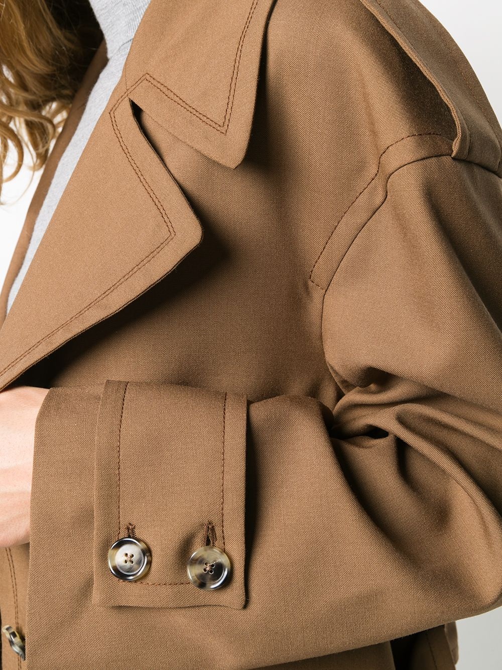 belted single-breasted trench coat - 5