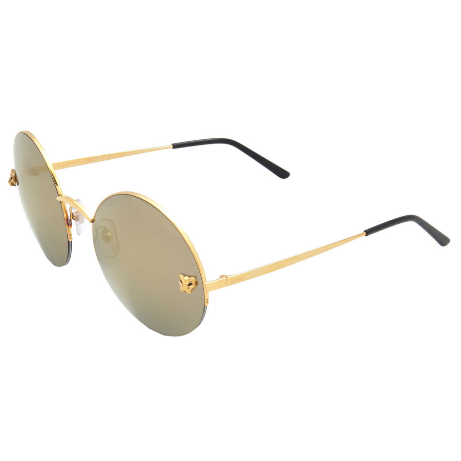 Cartier Panthere de Cartieer Grey Round Ladies Sunglasses CT0022S 002 58 - 4
