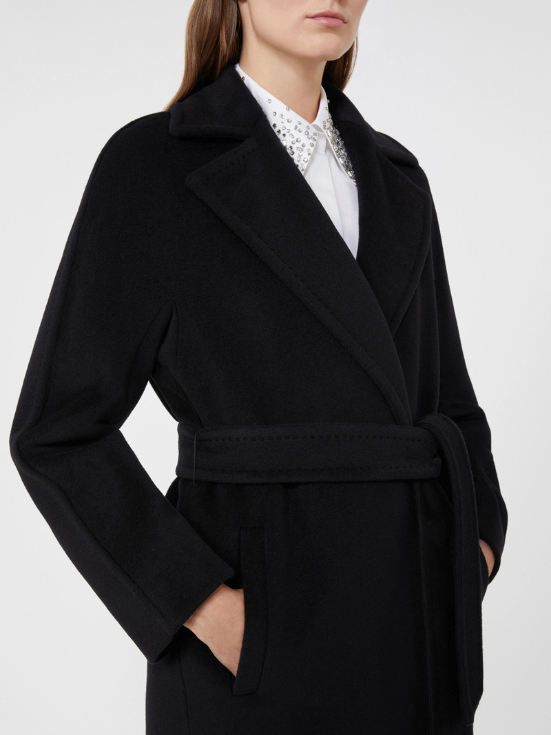 SCIRE Wool beaver cloth robe coat - BLACK 5