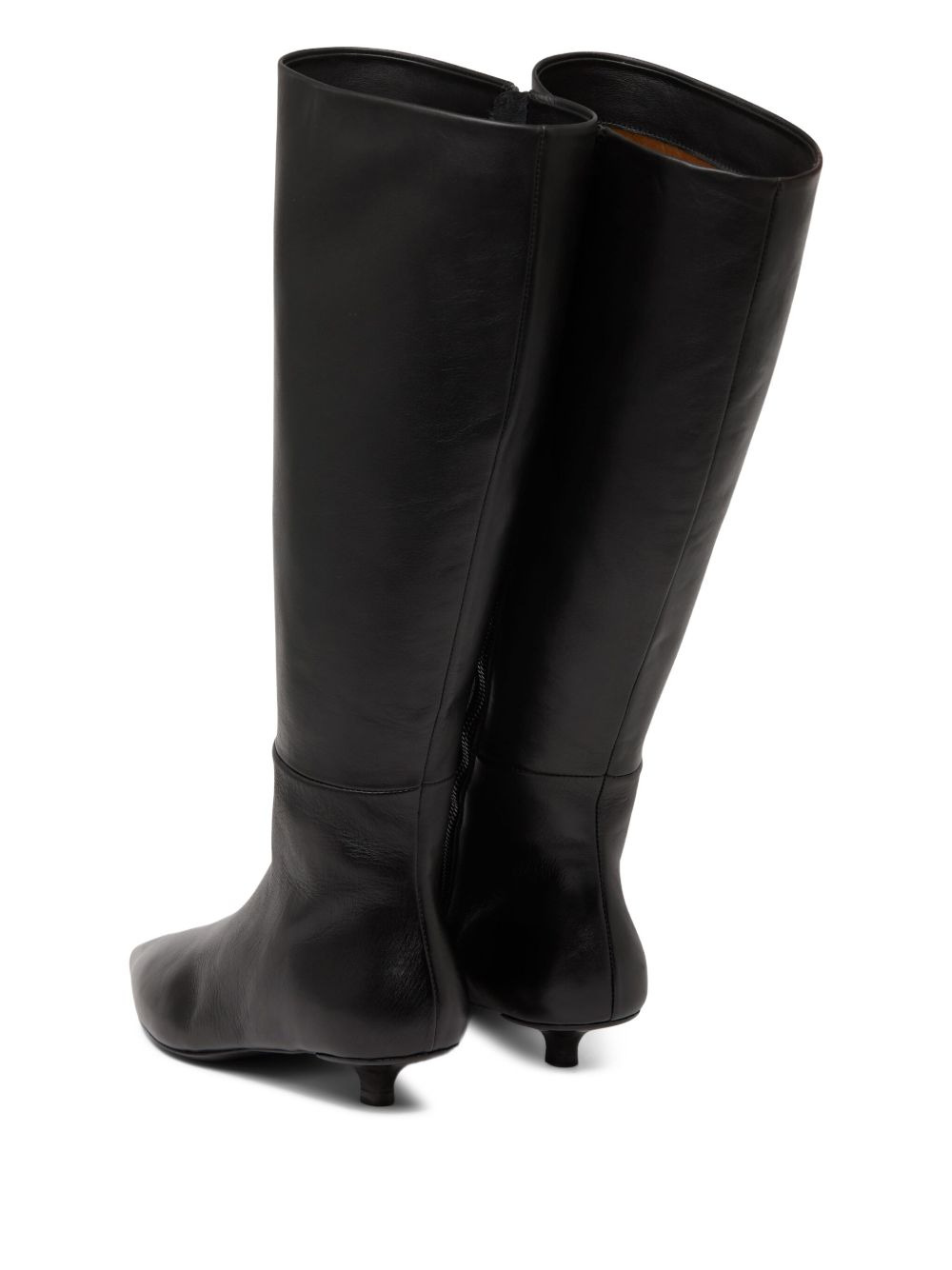leather pointed-toe knee-high boots - 3