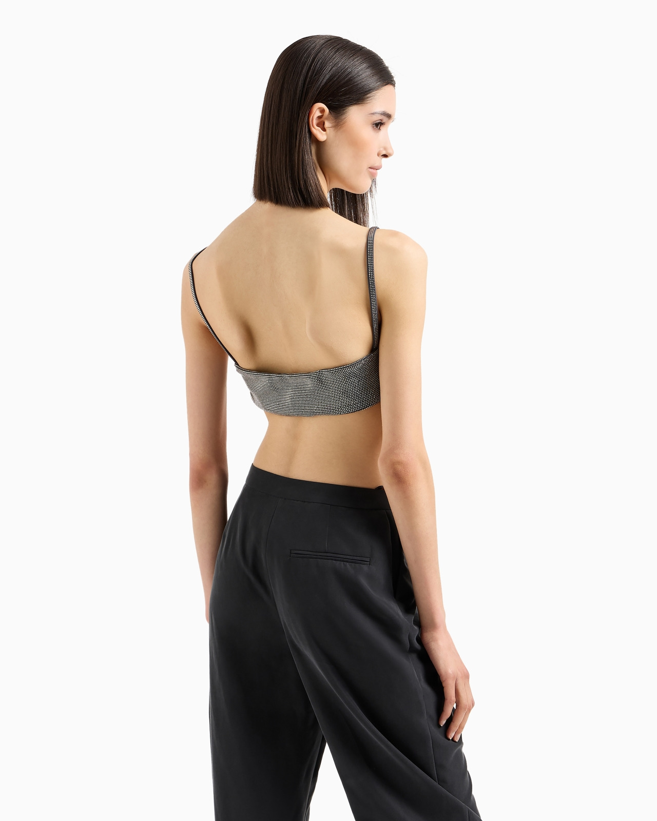 Rhinestone-covered bandeau top with shoulder straps - 3