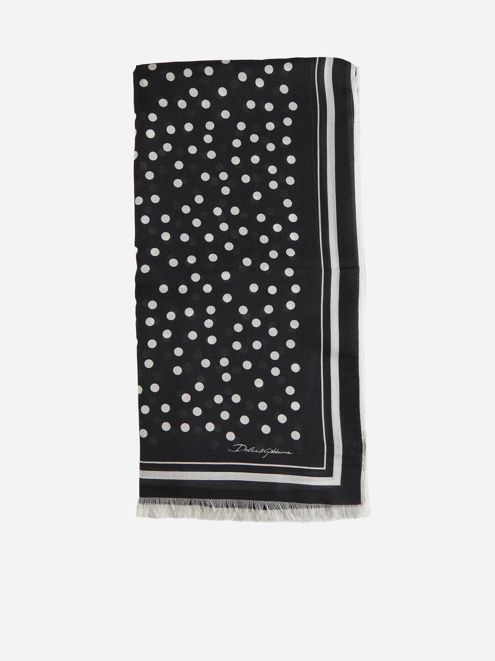 Polka-dot modal and cashmere scarf - 1