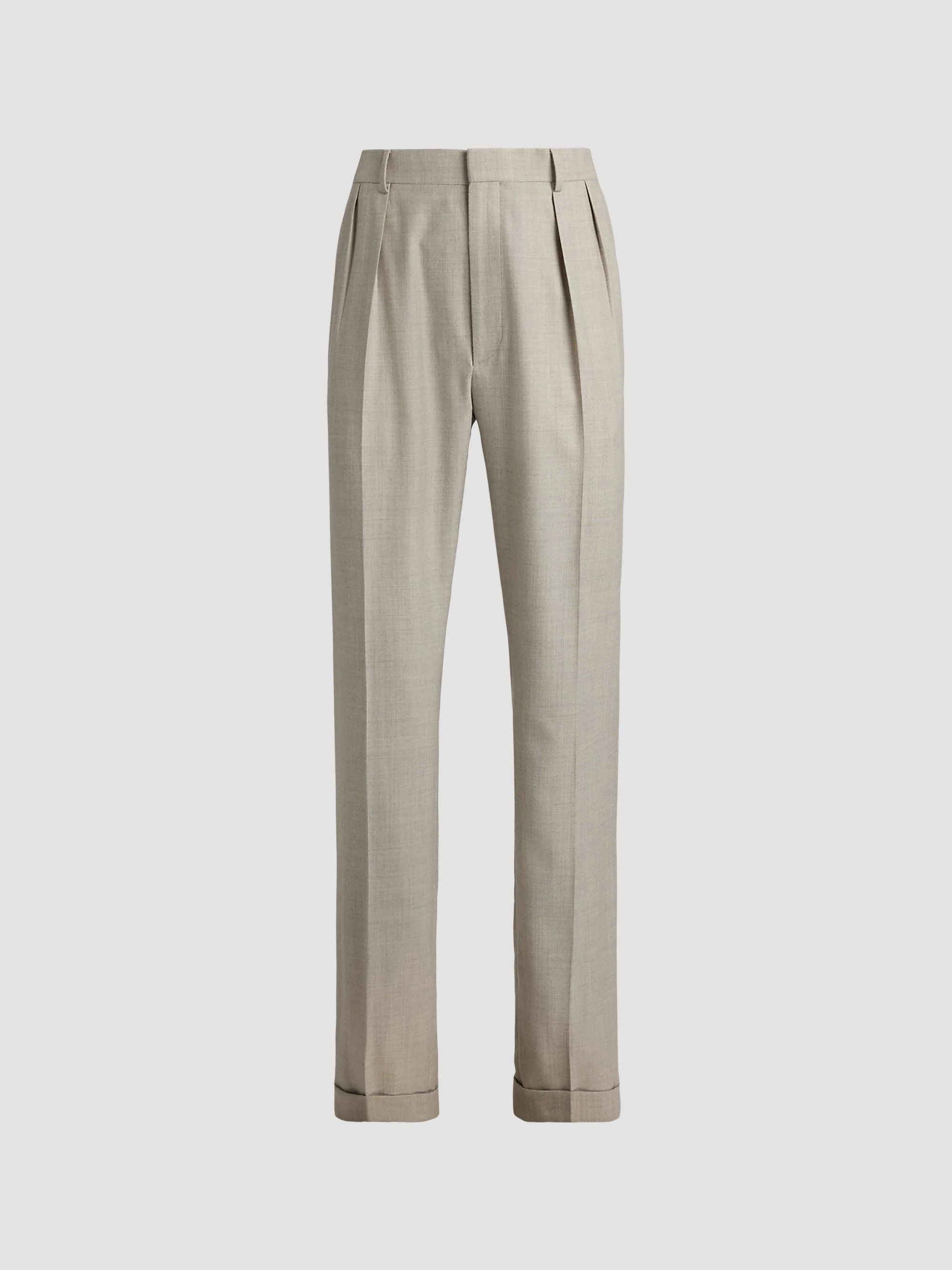 Men's Wool Flannel Trousers - Pearl Grey - 1