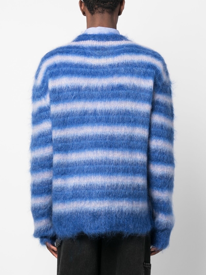 striped mohair-blend jumper - 4